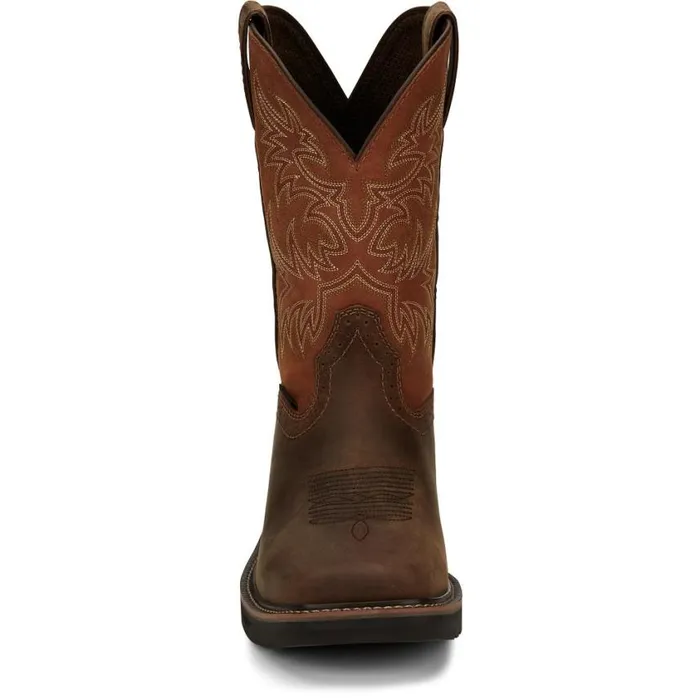 Work Men Justin Boots Switch 11034 Composite Toe Work Boot Brown