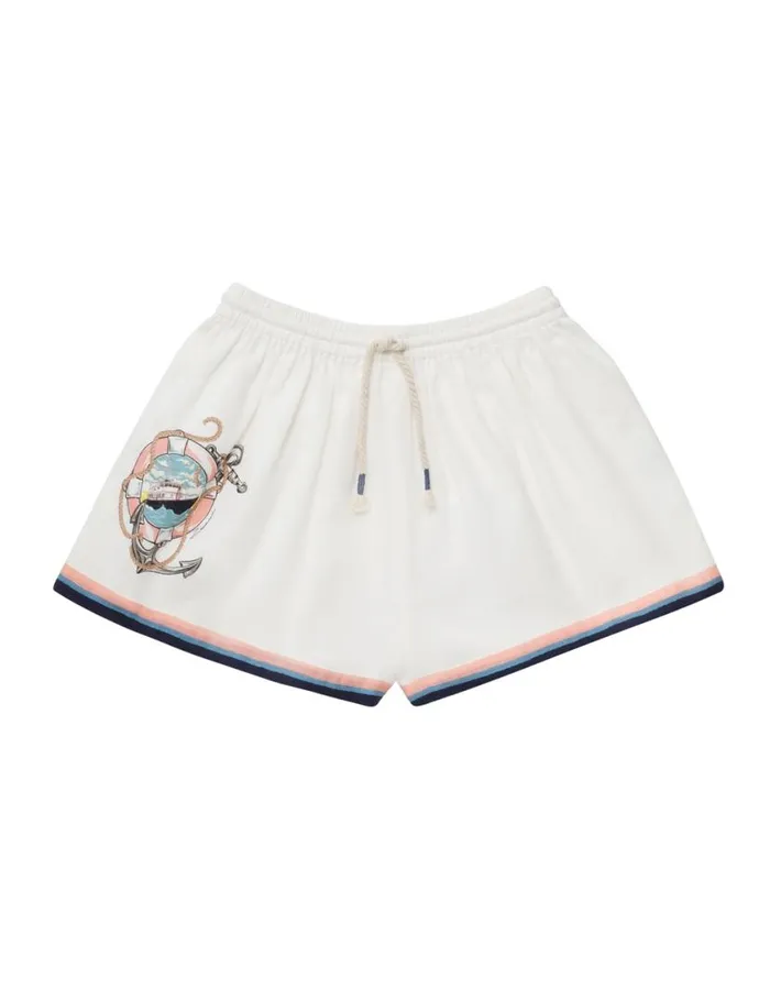 Zimmermann Clothing Alight Relaxed Short Ivory Multi 8211 Kids