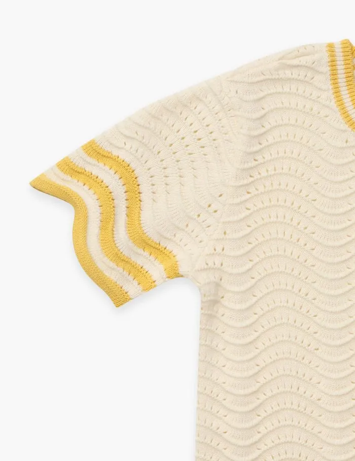 Zimmermann Clothing Alight Textured Knit Tee Creamyellow 8211 Kids