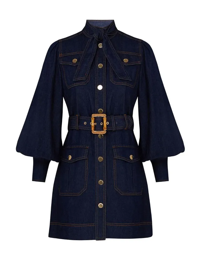 Zimmermann Clothing Denim Pocket Dress Ink 8211 Women