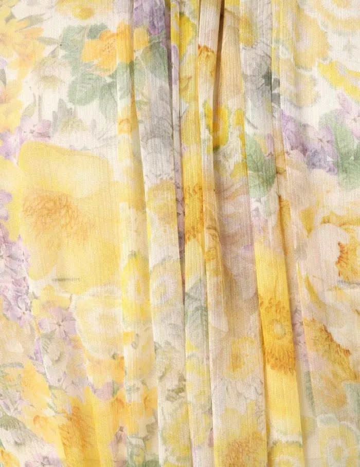 Zimmermann Clothing Harmony Flutter Dress Citrus Garden Print 8211 Women