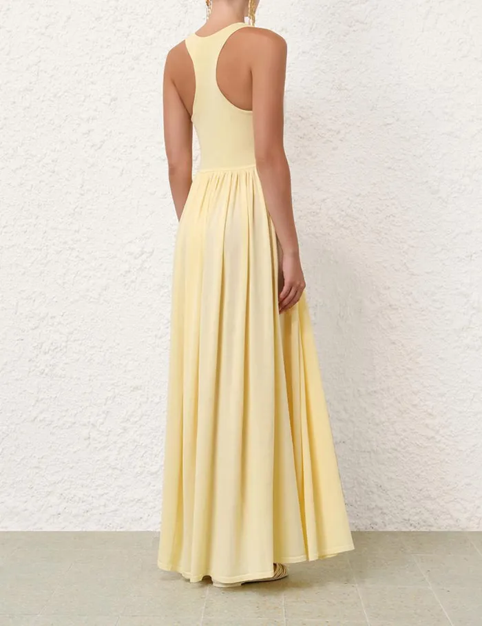 Zimmermann Clothing Harmony Metallic Tank Dress Lemon 8211 Women