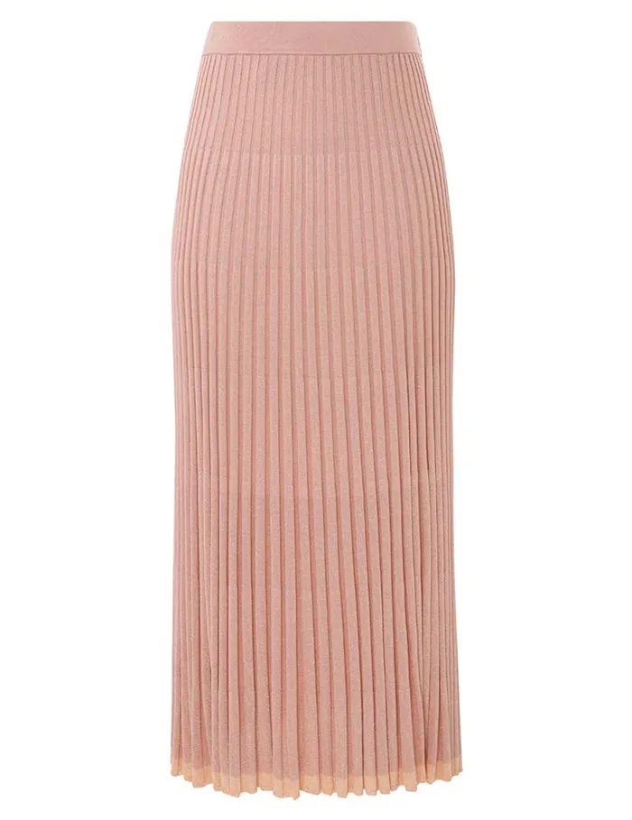 Zimmermann Clothing Metallic Midi Skirt Peach 8211 Women