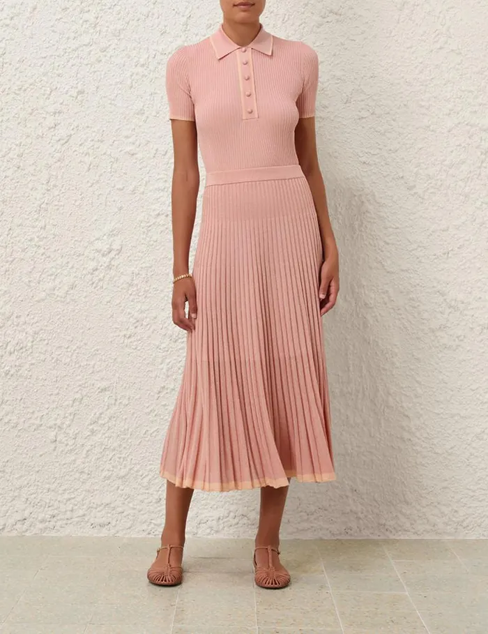 Zimmermann Clothing Metallic Midi Skirt Peach 8211 Women