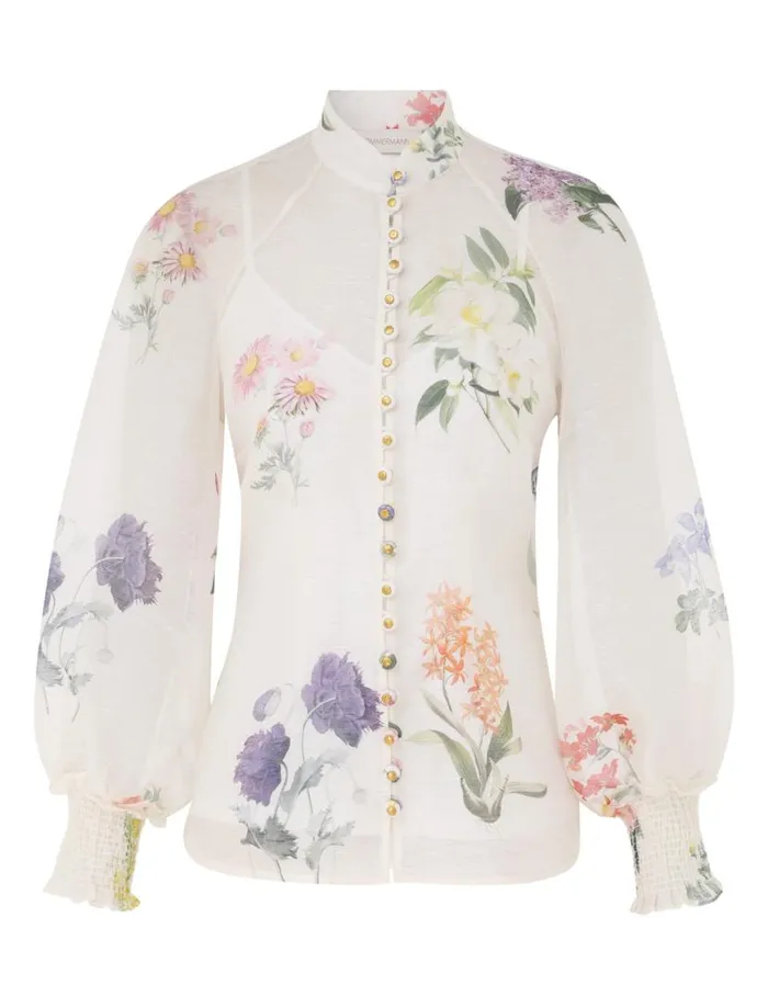 Zimmermann Clothing Natura Blouse Multi Botanical Ivory 8211 Women