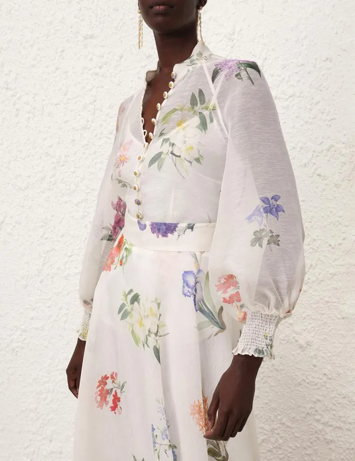 Zimmermann Clothing Natura Blouse Multi Botanical Ivory 8211 Women