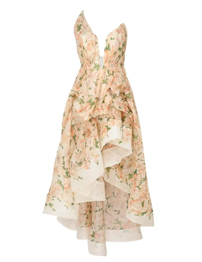 Zimmermann Clothing Natura Draped Midi Dress Coral Azalea 8211 Women