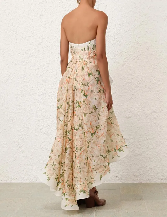Zimmermann Clothing Natura Draped Midi Dress Coral Azalea 8211 Women