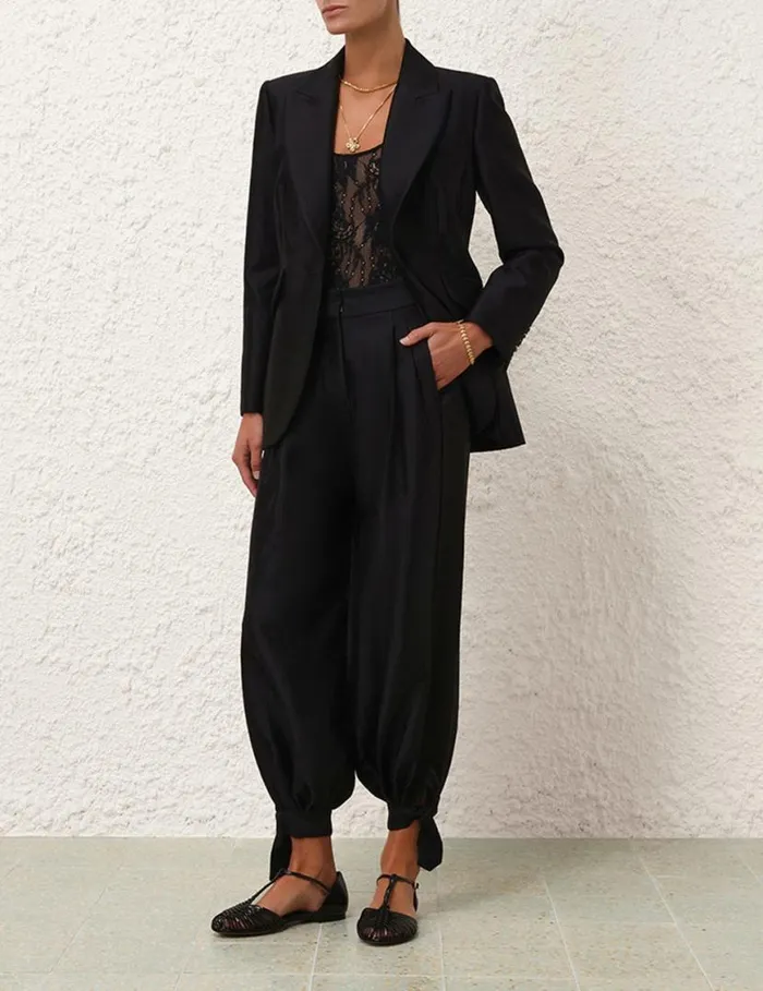 Zimmermann Clothing Natura Fitted Jacket Black 8211 Women