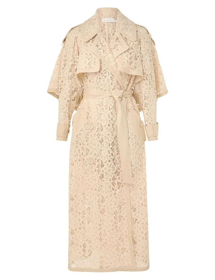 Zimmermann Clothing Natura Lace Trench Dress Tea 8211 Women