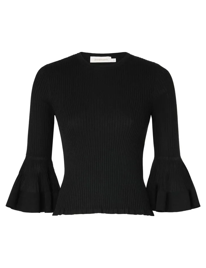 Zimmermann Clothing Natura Ruffle Top Black 8211 Women