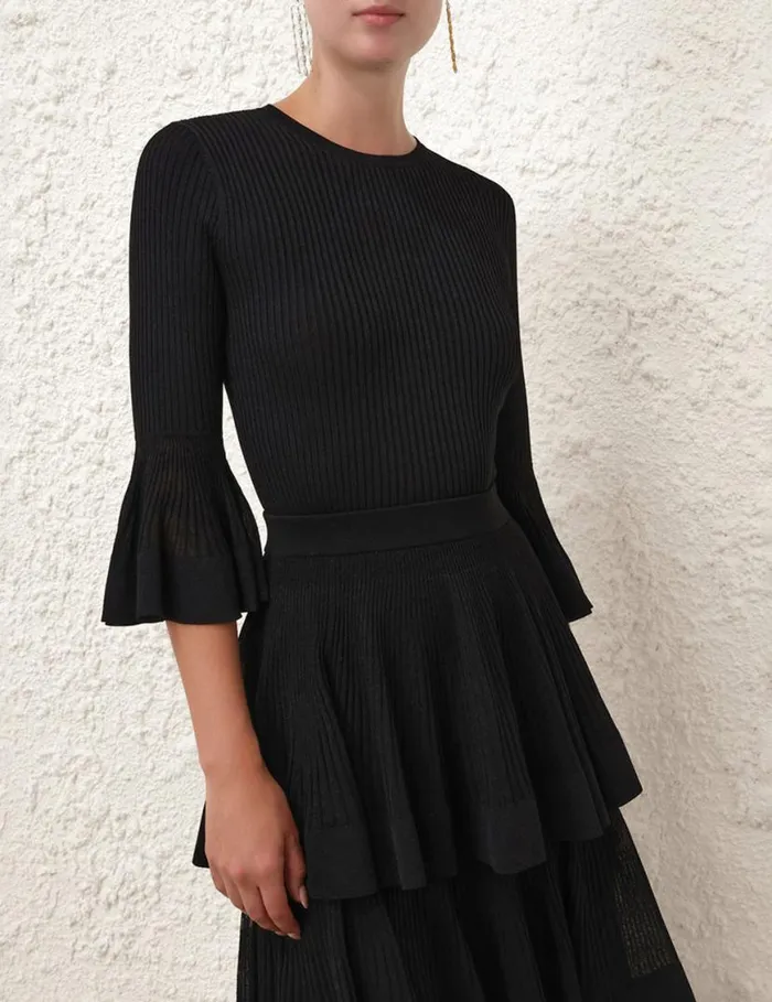 Zimmermann Clothing Natura Ruffle Top Black 8211 Women