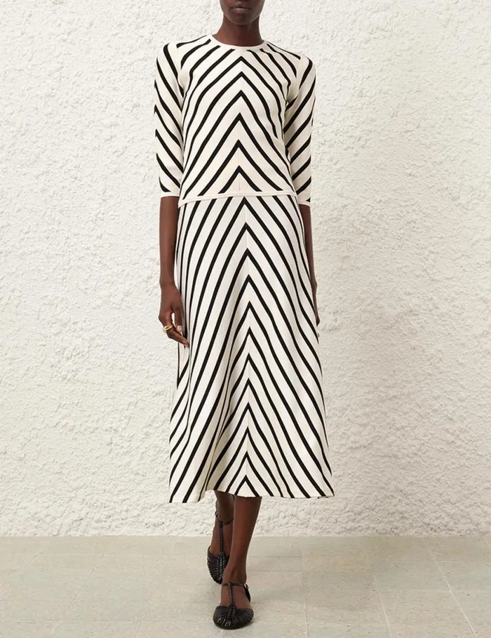 Zimmermann Clothing Natura Swing Skirt Chevron 8211 Women