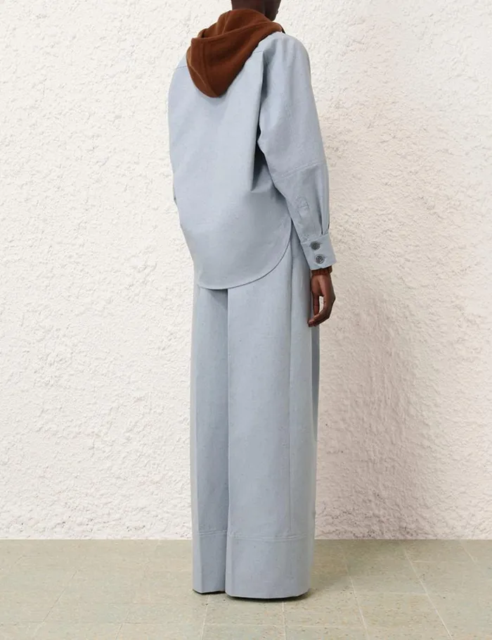 Zimmermann Clothing Natura Wide Leg Pant Chambray 8211 Women