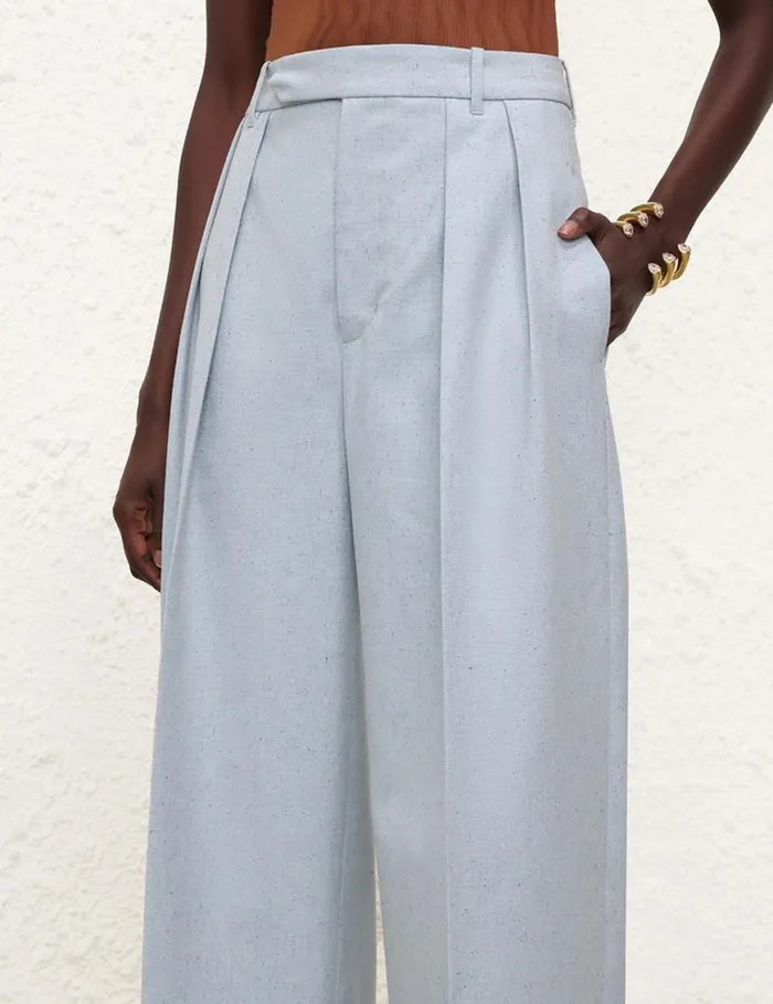 Zimmermann Clothing Natura Wide Leg Pant Chambray 8211 Women