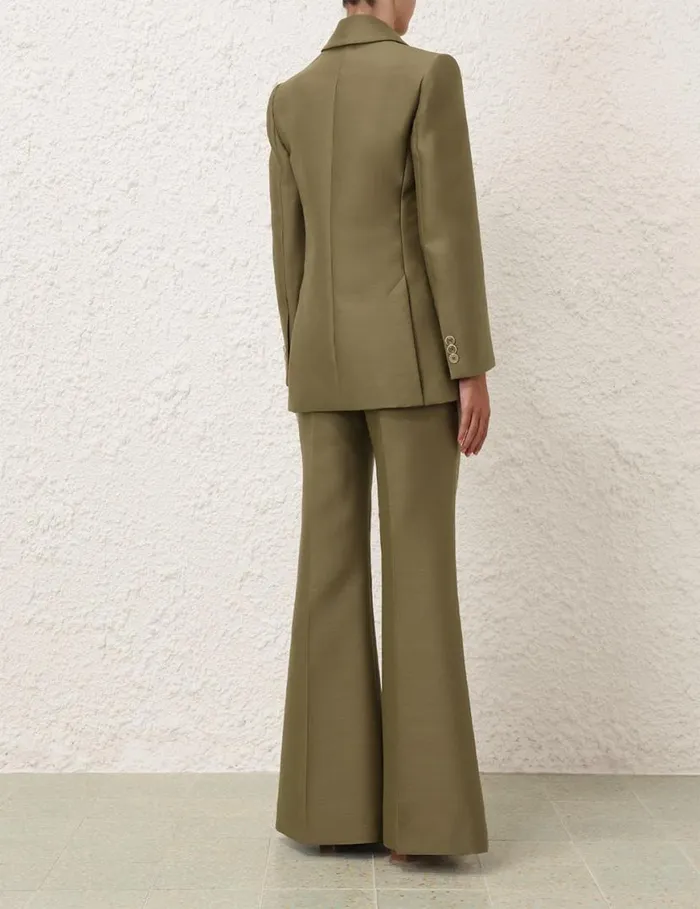 Zimmermann Clothing Tranquillity Long Line Jacket Light Olive 8211 Women