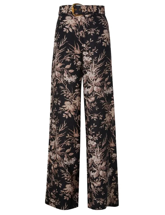 Zimmermann Clothing Wide Leg Pant Black Mockingbird 8211 Women