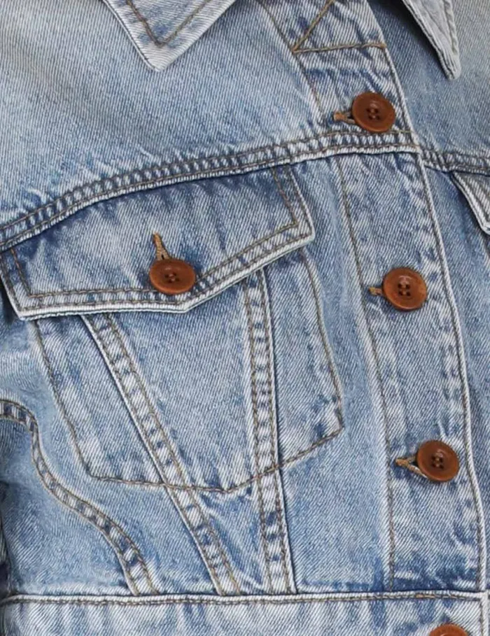 Zimmermann Denim Cropped Denim Jacket Faded Blue 8211 Women