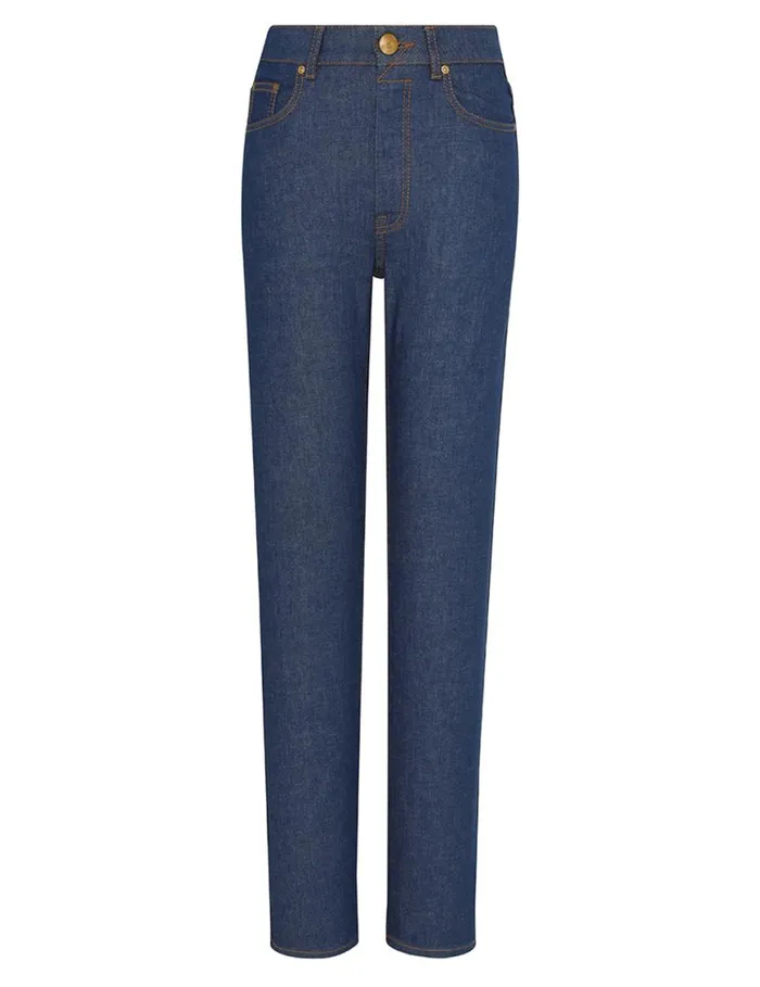 Zimmermann Denim Slim Straight Jean Railway Blue 8211 Women