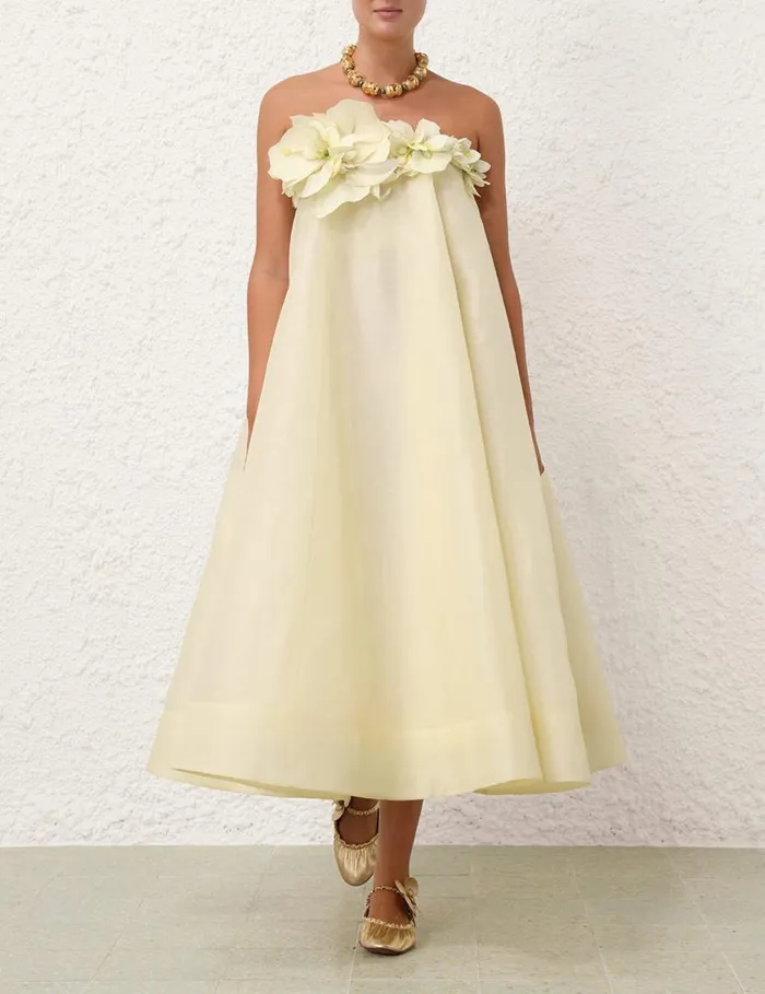 Zimmermann Dresses Harmony Strapless Midi Lemon 8211 Women