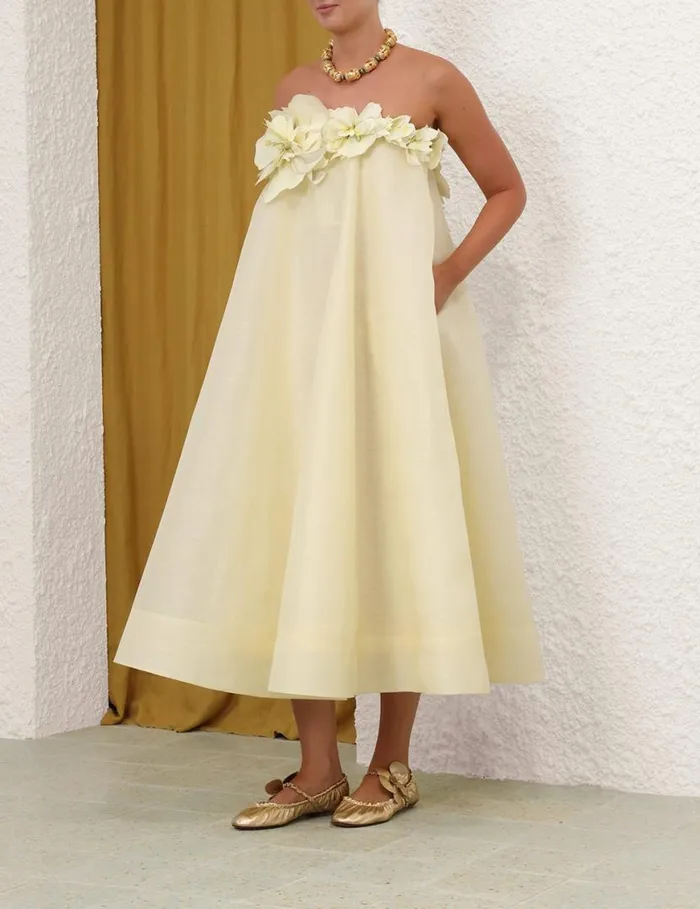 Zimmermann Dresses Harmony Strapless Midi Lemon 8211 Women