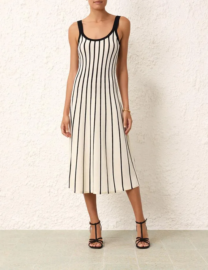 Zimmermann Dresses Matchmaker Stripe Tank Dress Creamblack 8211 Women