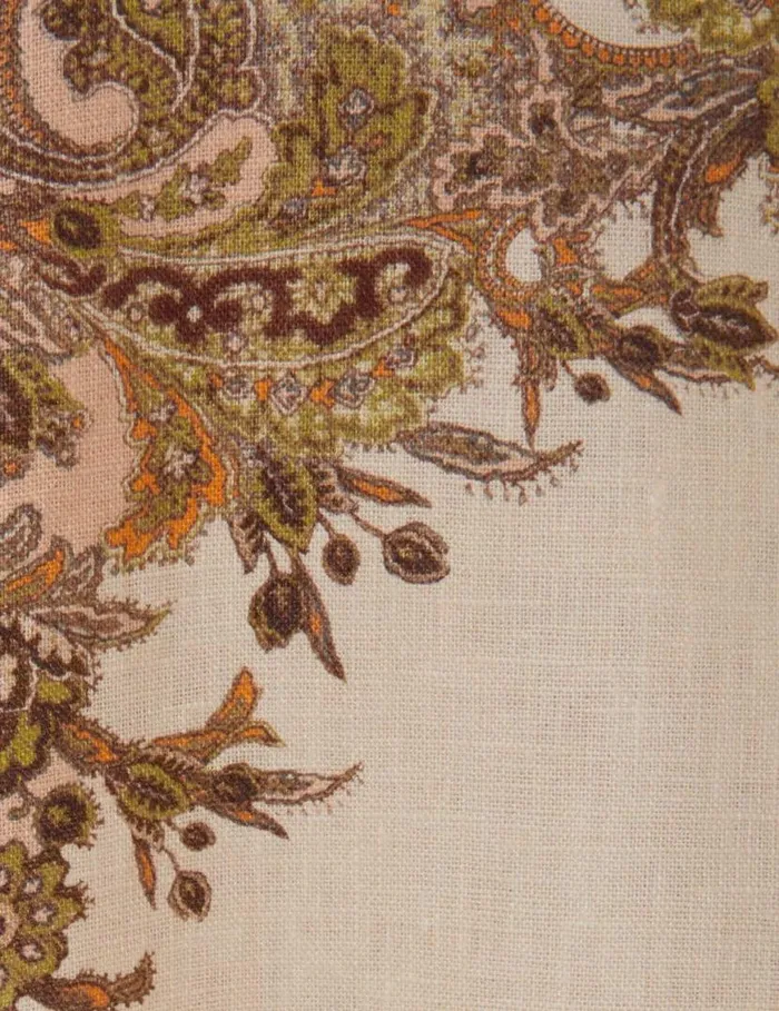 Zimmermann Dresses Natura Buttoned Midi Dress Khaki Paisley 8211 Women
