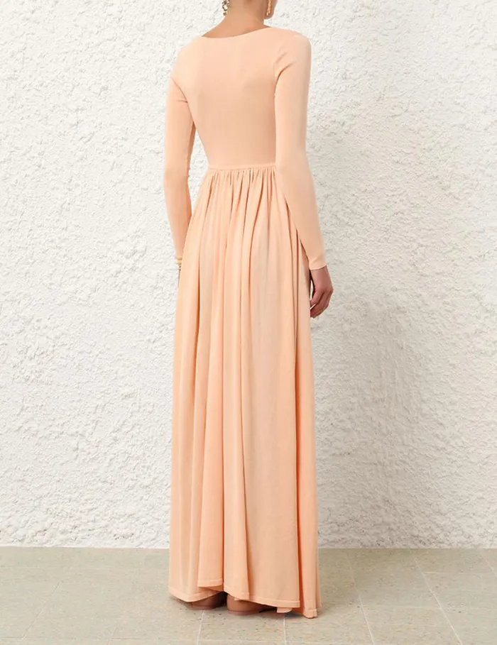 Zimmermann Dresses Natura Metallic Scoop Dress Peach 8211 Women