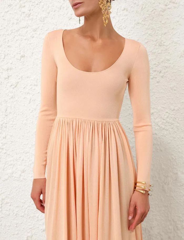 Zimmermann Dresses Natura Metallic Scoop Dress Peach 8211 Women
