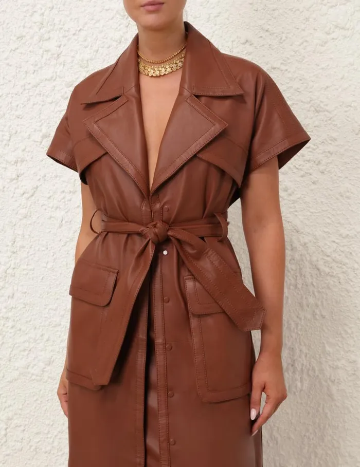 Zimmermann Dresses Natura Sleeveless Dress Toffee 8211 Women