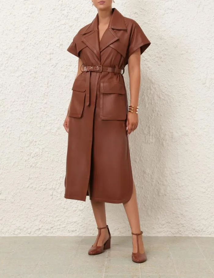 Zimmermann Dresses Natura Sleeveless Dress Toffee 8211 Women
