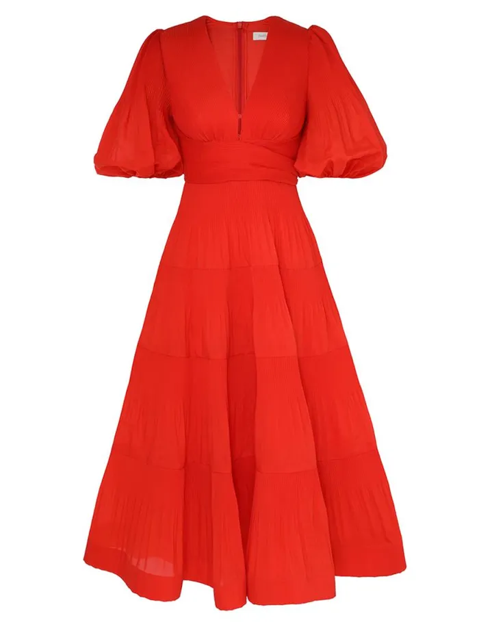 Zimmermann Dresses Pleated Midi Dress Tomato 8211 Women