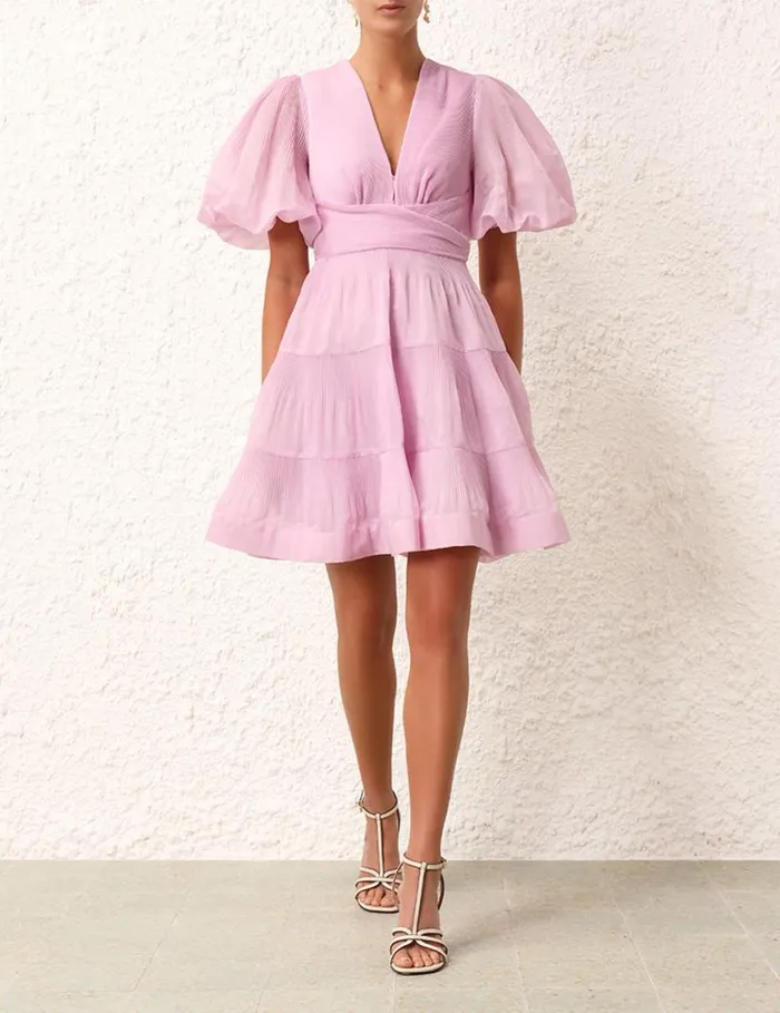 Zimmermann Dresses Pleated Mini Dress Pink 8211 Women