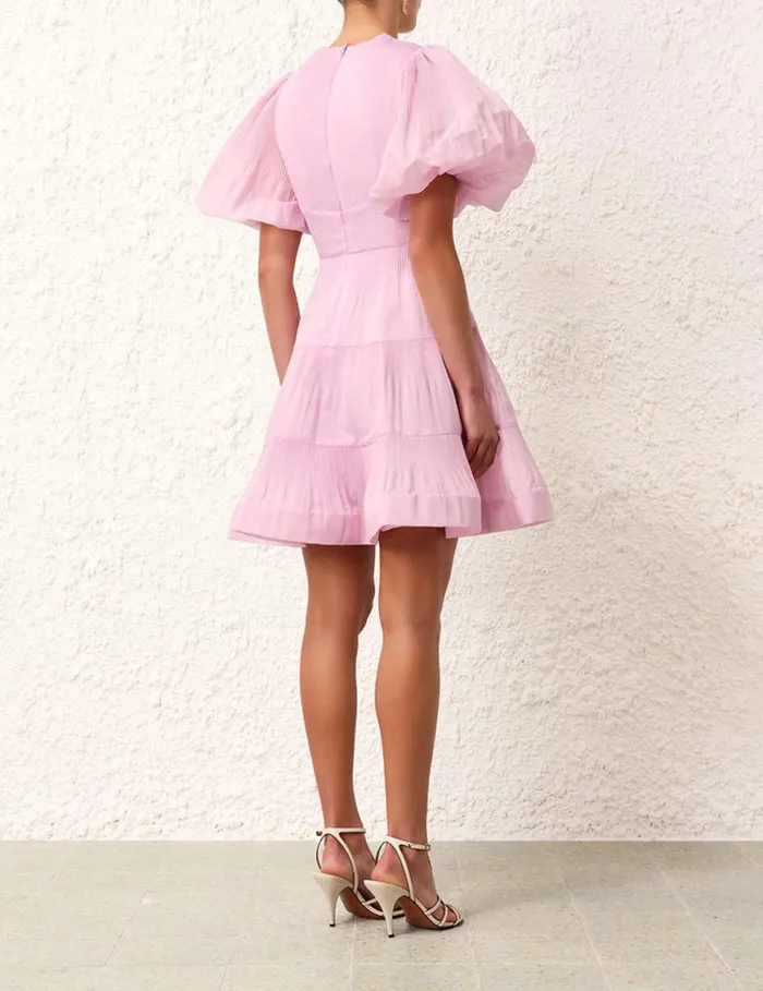 Zimmermann Dresses Pleated Mini Dress Pink 8211 Women