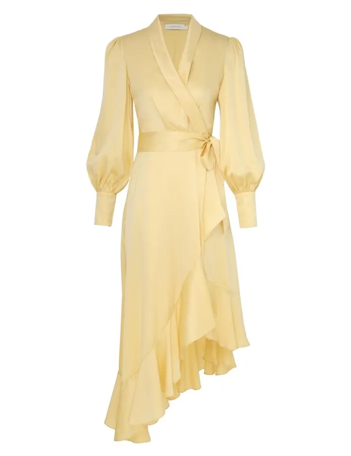 Zimmermann Dresses Silk Wrap Midi Dress Butter 8211 Women