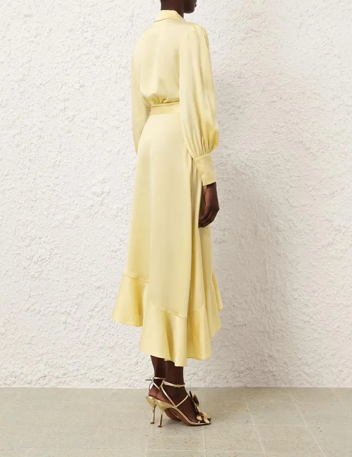 Zimmermann Dresses Silk Wrap Midi Dress Butter 8211 Women