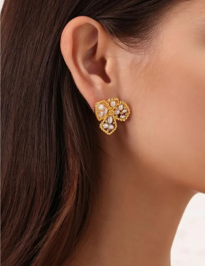 Zimmermann Earrings Zimmermann Bloom Large Studs Goldpearl 8211 Women