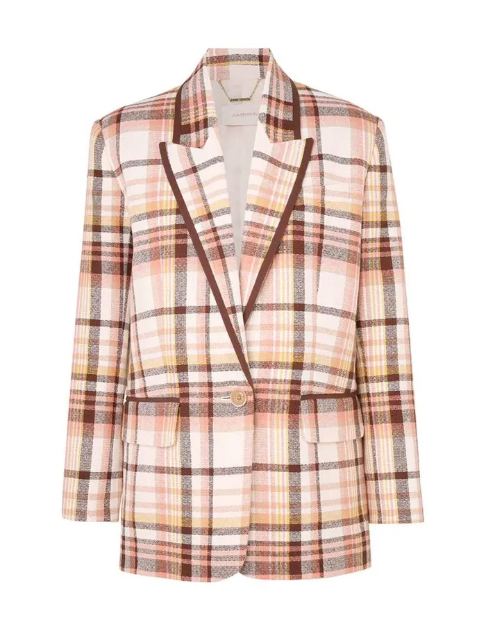 Zimmermann Jackets and Coats Matchmaker Check Jacket Cream Check 8211 Women