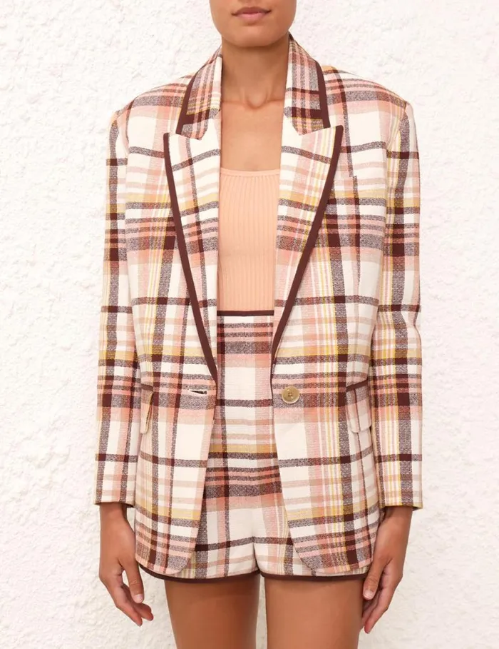 Zimmermann Jackets and Coats Matchmaker Check Jacket Cream Check 8211 Women