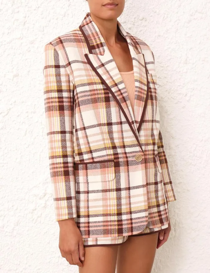 Zimmermann Jackets and Coats Matchmaker Check Jacket Cream Check 8211 Women