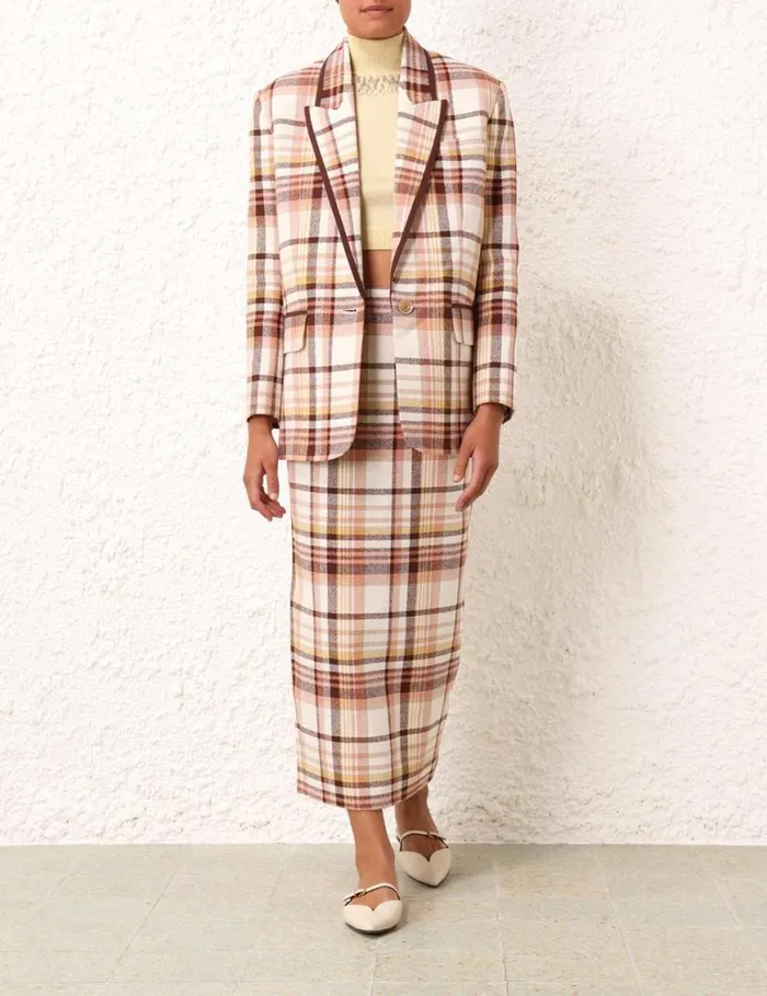 Zimmermann Jackets and Coats Matchmaker Check Jacket Cream Check 8211 Women
