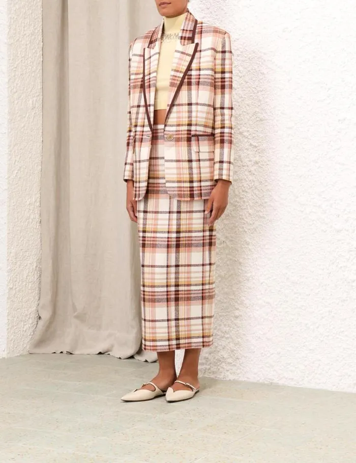 Zimmermann Jackets and Coats Matchmaker Check Jacket Cream Check 8211 Women