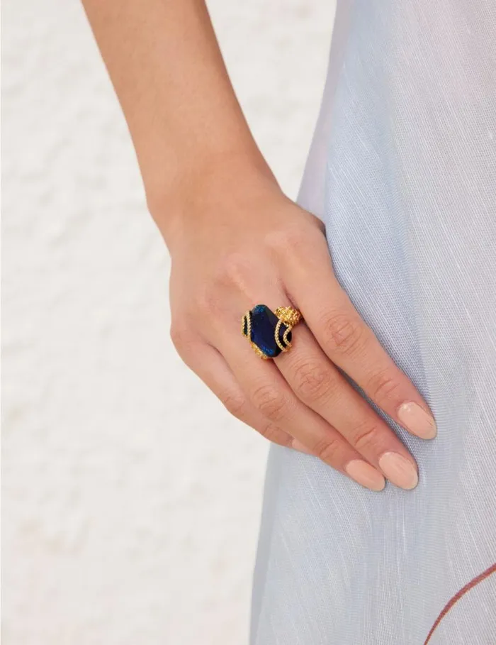 Zimmermann Jewellery Zimmermann Bloom Ring Goldsapphire 8211 Women