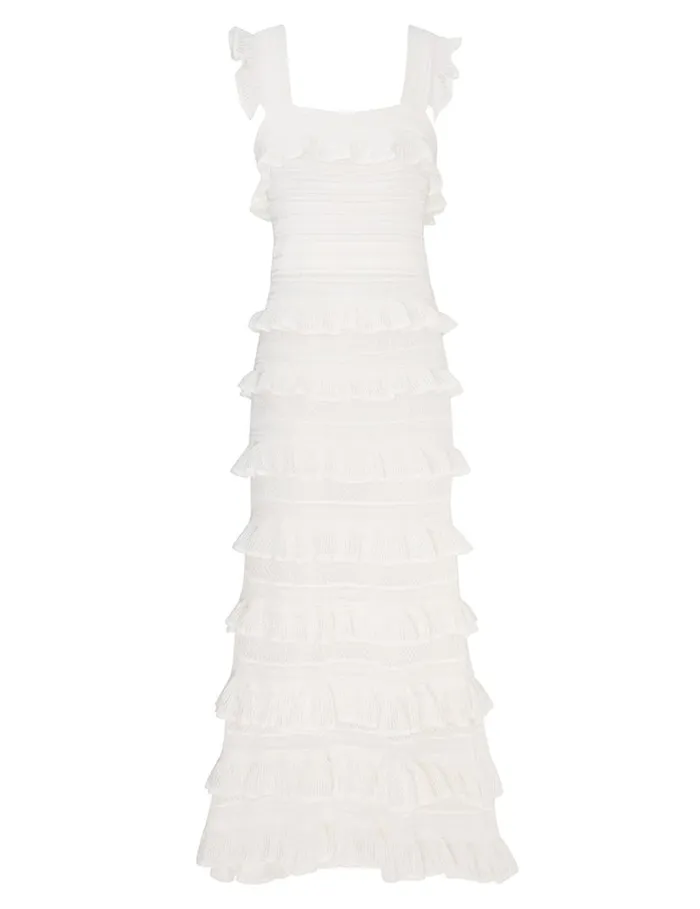 Zimmermann Knitwear Natura Ruffle Dress Parchment 8211 Women