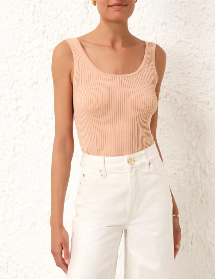 Zimmermann Knitwear Scoop Neck Tank Nude Pink 8211 Women