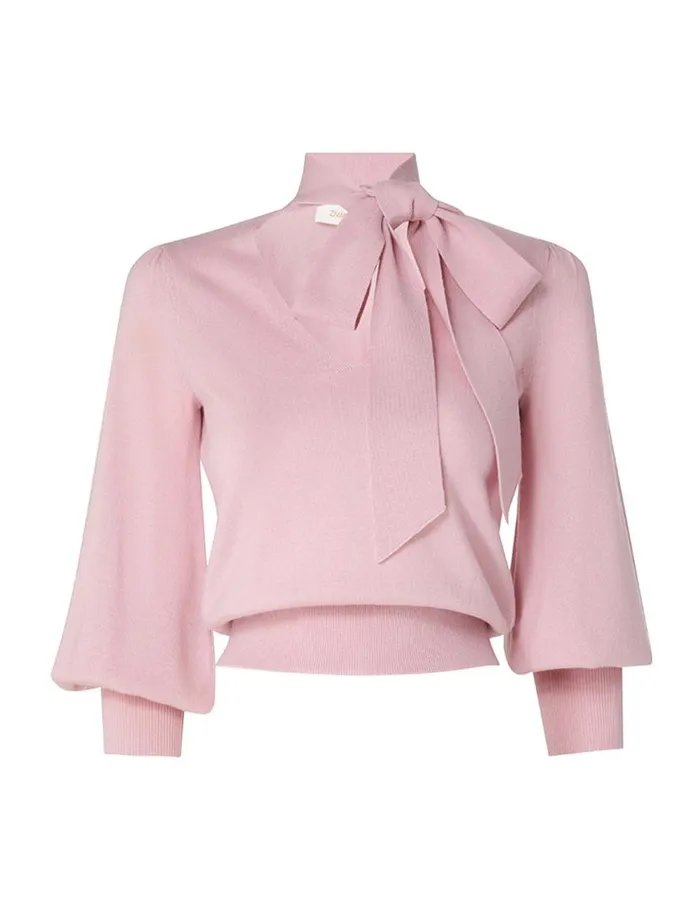 Zimmermann Knitwear Tie Neck Sweater Lipstick 8211 Women