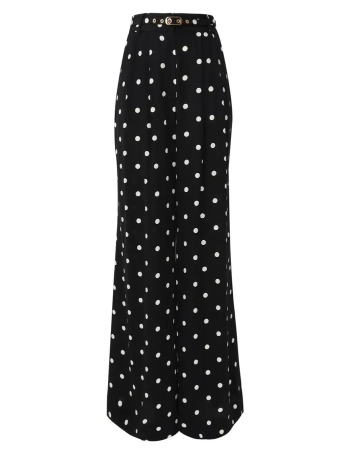 Zimmermann Shorts and Pants Double Tuck Pant Black W Cream Dot 8211 Women