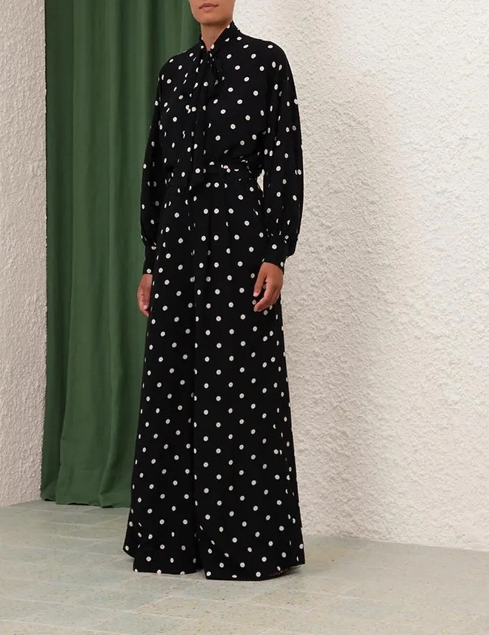Zimmermann Shorts and Pants Double Tuck Pant Black W Cream Dot 8211 Women