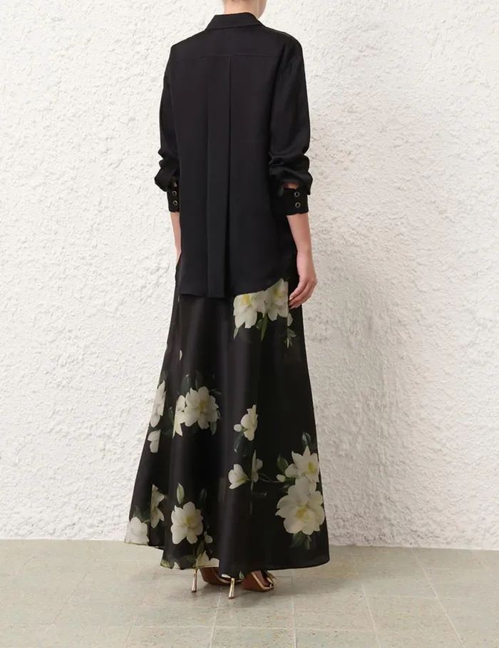 Zimmermann Skirts Harmony Flare Skirt Black Magnolia 8211 Women