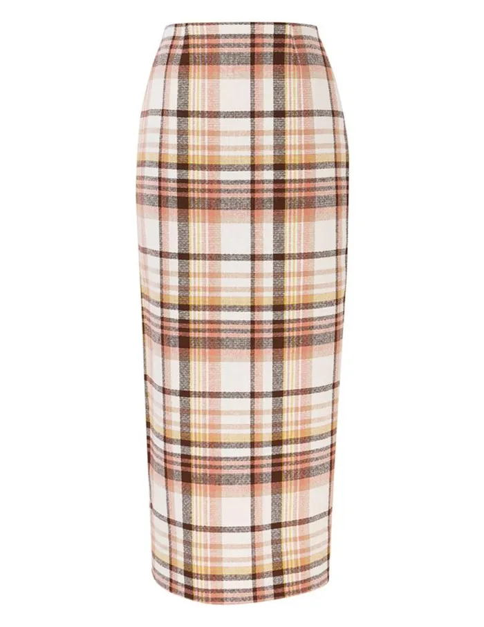 Zimmermann Skirts Matchmaker Check Pencil Skirt Cream Check 8211 Women